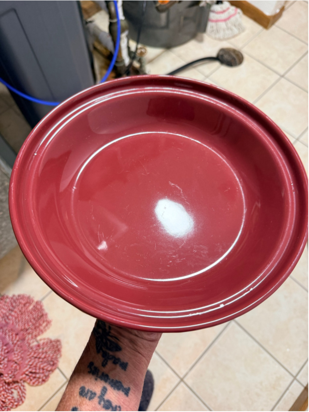 Longaberger Pottery Pie Dish Bakeware One Size Red